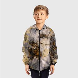 Ветровка с капюшоном детская Текстура пня сосны, цвет: 3D-черный — фото 2
