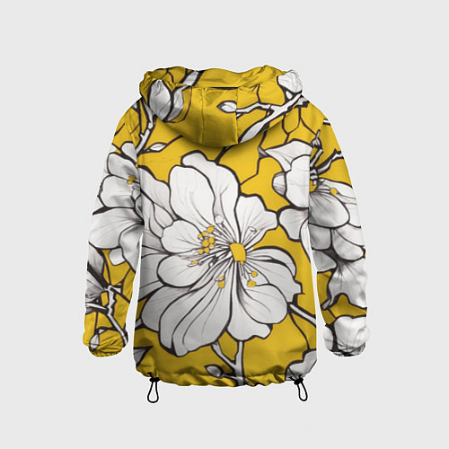 Детская ветровка Японский паттерн цветов / 3D-Черный – фото 2