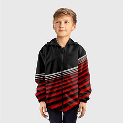 Ветровка с капюшоном детская Базовые элементы абстракции, цвет: 3D-черный — фото 2