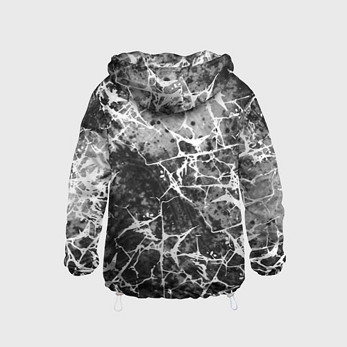 Детская ветровка Абстракция - белые трещины на сером фоне / 3D-Белый – фото 2