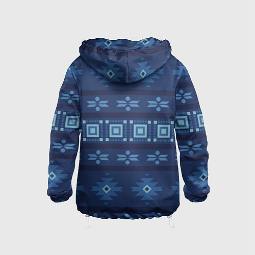 Детская ветровка Blue tribal geometric / 3D-Белый – фото 2