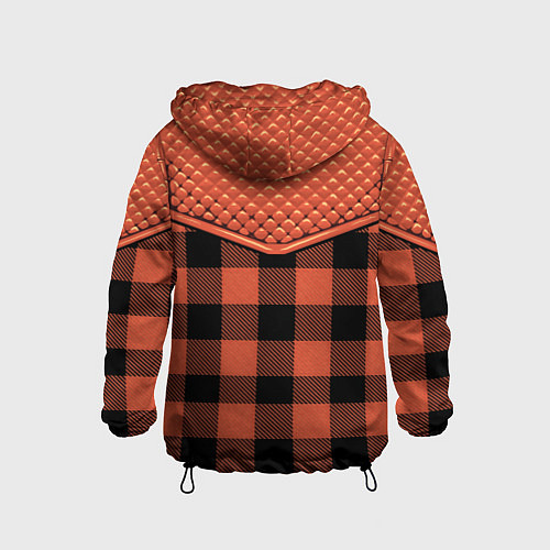 Детская ветровка Стёжка: рыжая клетка / 3D-Черный – фото 2