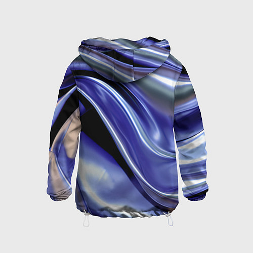 Детская ветровка Синяя вязкая абстракция / 3D-Белый – фото 2