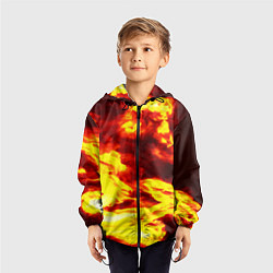 Ветровка с капюшоном детская Огненное безумие, цвет: 3D-черный — фото 2