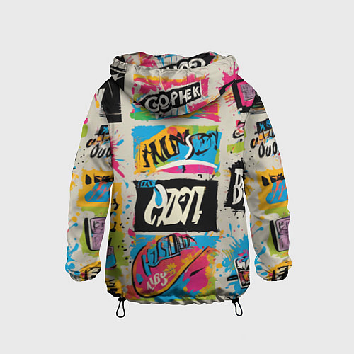 Детская ветровка Абстрактный поп арт / 3D-Черный – фото 2