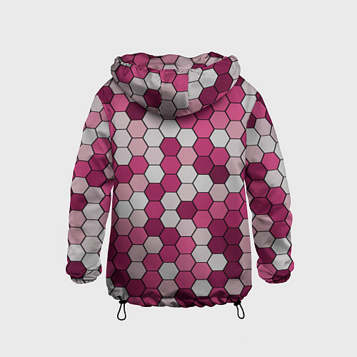 Детская ветровка Камуфляж гексагон розовый / 3D-Черный – фото 2