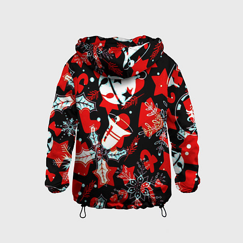 Детская ветровка Рождественские паттерны орнамент / 3D-Черный – фото 2