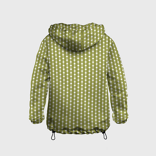 Детская ветровка Тёмный оливковый кружочки / 3D-Черный – фото 2