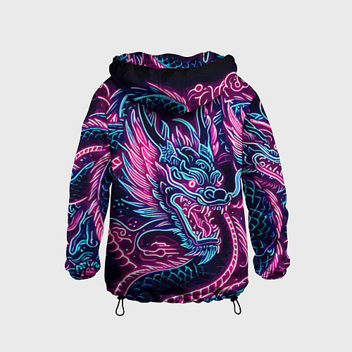 Детская ветровка Neon Japanese dragon - irezumi / 3D-Черный – фото 2