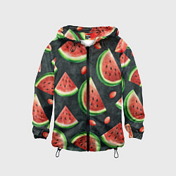 Детская ветровка Паттерн красные дольки арбуза