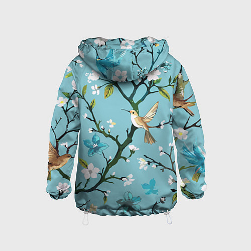 Детская ветровка Колибри ветка цветущего сада / 3D-Белый – фото 2