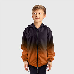 Ветровка с капюшоном детская Градиент от чёрного к оранжевому, цвет: 3D-черный — фото 2