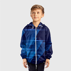 Ветровка с капюшоном детская Blue background, цвет: 3D-белый — фото 2