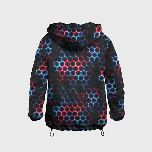 Детская ветровка Неоновая стальная броня красный и синий / 3D-Черный – фото 2