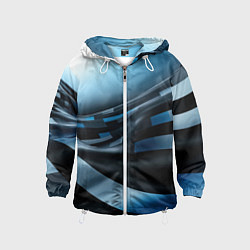 Детская ветровка Черно-синий абстрактный спортивный стиль