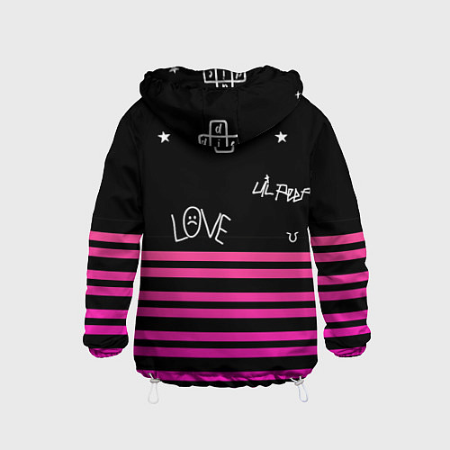 Детская ветровка Lil Peep розовые полосы / 3D-Белый – фото 2