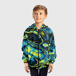 Ветровка с капюшоном детская Абстрактный узор, цвет: 3D-черный — фото 2