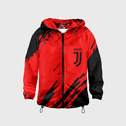 Ветровка с капюшоном детская Juventus краски спорт фк, цвет: 3D-черный