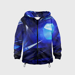 Ветровка с капюшоном детская Black and blue abstract background sport style, цвет: 3D-черный