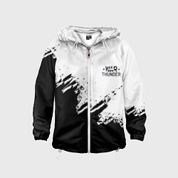 Ветровка с капюшоном детская Warthunder чёрно белые краски гейм, цвет: 3D-белый