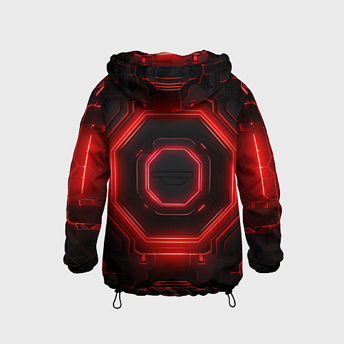 Детская ветровка Nvidia style black and red neon / 3D-Черный – фото 2