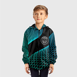 Ветровка с капюшоном детская PSG football net, цвет: 3D-черный — фото 2