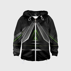 Детская ветровка Black green abstract nvidia style