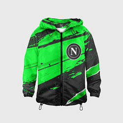 Ветровка с капюшоном детская Napoli sport green, цвет: 3D-черный