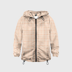 Ветровка с капюшоном детская Светлый персиковый клетчатый, цвет: 3D-черный