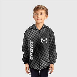 Ветровка с капюшоном детская Mazda sport carbon, цвет: 3D-черный — фото 2