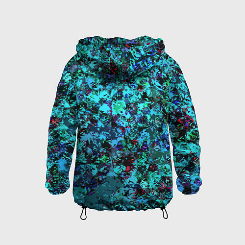 Детская ветровка Абстракция яркий бирюзовый / 3D-Черный – фото 2