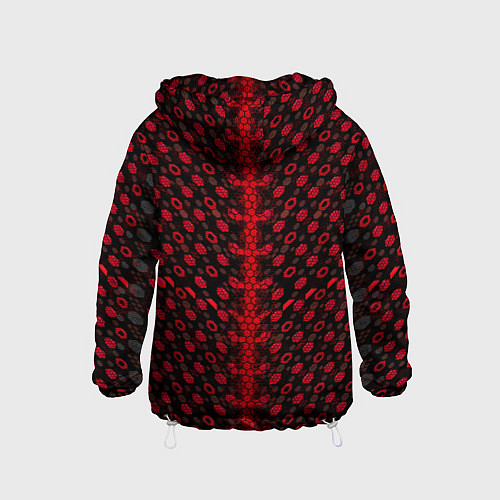 Детская ветровка Красные киберпанк ячейки на белом фоне / 3D-Белый – фото 2