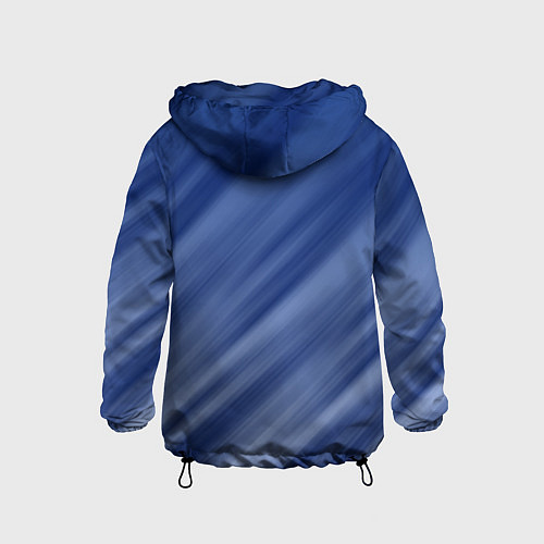 Детская ветровка Белые полосы на синем фоне / 3D-Черный – фото 2