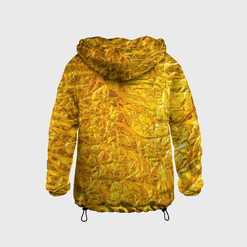 Детская ветровка Текстура золотой мятой поверхности / 3D-Черный – фото 2