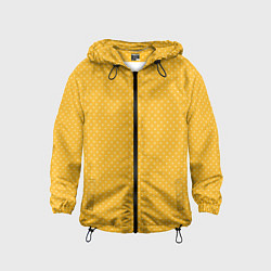 Детская ветровка Жёлтый в белый маленький горошек