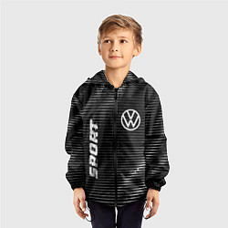 Ветровка с капюшоном детская Volkswagen sport metal, цвет: 3D-черный — фото 2