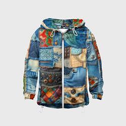 Детская ветровка Vanguard denim patchwork - ai art