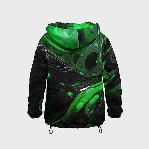 Детская ветровка Green dark abstract geometry style / 3D-Черный – фото 2