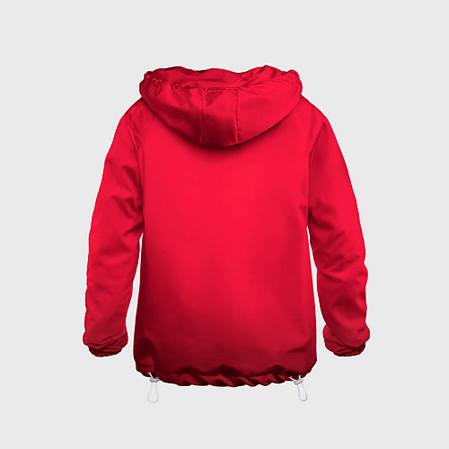 Детская ветровка Карминово-красный мягкий градиент с затемнением / 3D-Белый – фото 2