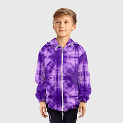 Ветровка с капюшоном детская Тай дай фиолетовый, цвет: 3D-белый — фото 2