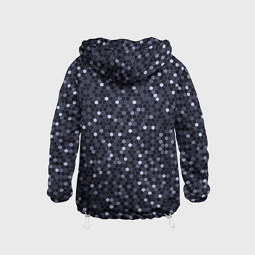 Детская ветровка Соты металлический синий / 3D-Белый – фото 2