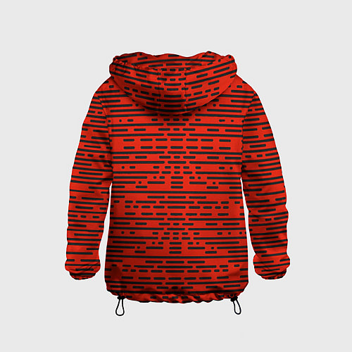 Детская ветровка Чёрные полосы на красном фоне / 3D-Черный – фото 2