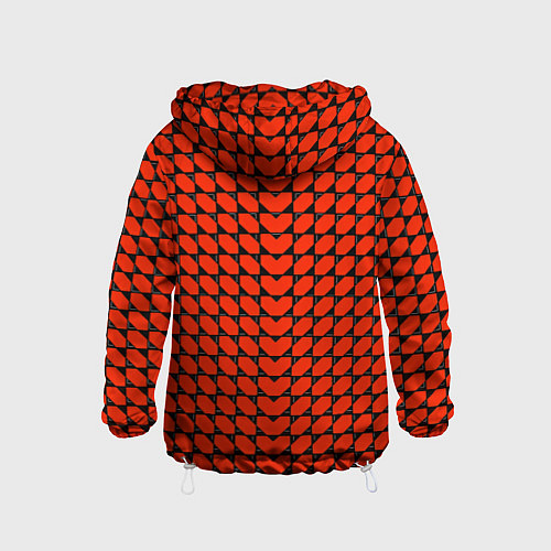 Детская ветровка Красные лепестки шестиугольники / 3D-Белый – фото 2