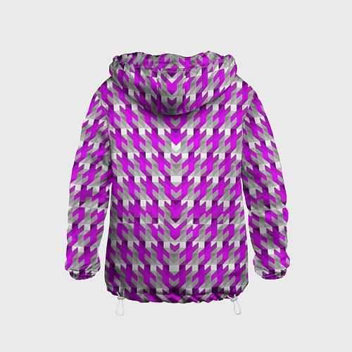 Детская ветровка Розово-белый паттерн / 3D-Белый – фото 2