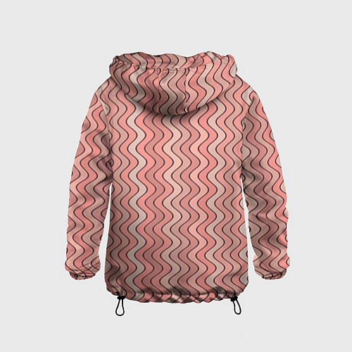 Детская ветровка Волнистые линии персиковый / 3D-Черный – фото 2