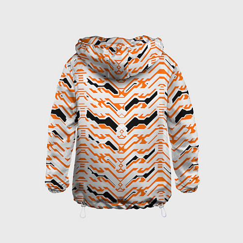 Детская ветровка Агрессивный бело-оранжевый паттерн / 3D-Белый – фото 2