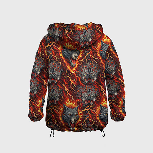 Детская ветровка Волки эпичный паттерн / 3D-Черный – фото 2