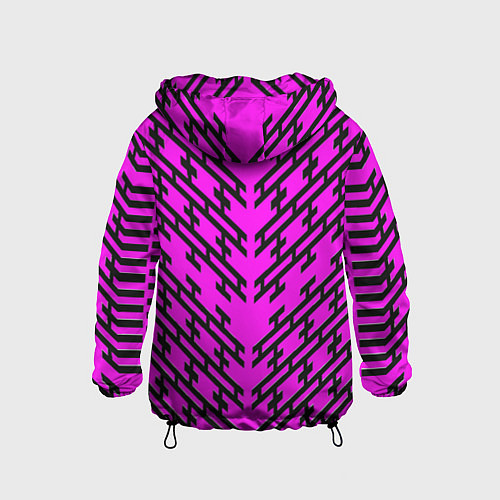 Детская ветровка Чёрные полосы на розовом фоне / 3D-Черный – фото 2