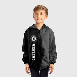 Ветровка с капюшоном детская Chelsea sport на темном фоне по-вертикали, цвет: 3D-черный — фото 2