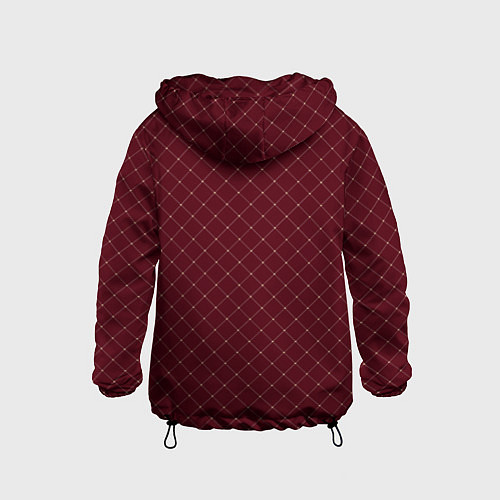 Детская ветровка Тёмный красный паттерн сетка / 3D-Черный – фото 2